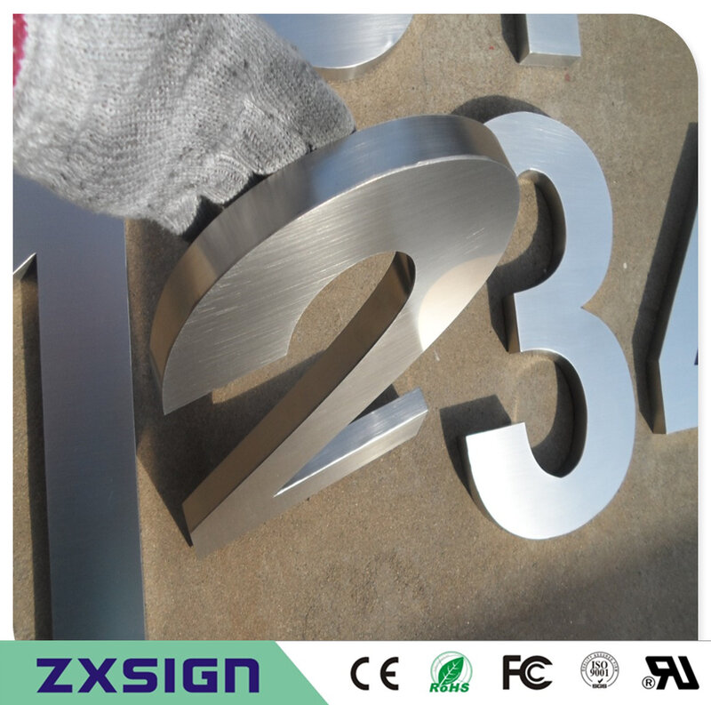 Factory Outlet Outdoor 18Cm High Stainless Steel House Number, 7 Inci High Metal Home Digital, Doorplate Figure