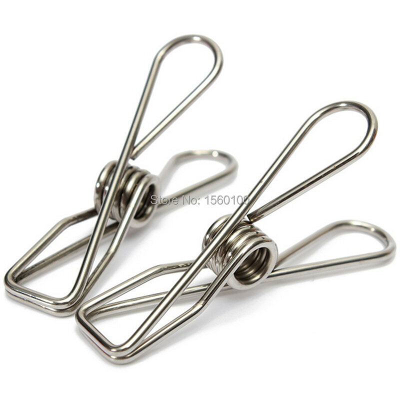 Free Shipping (20pcs/lot) Silver Metal Clips Stainless steel ticket clip Clothes/Socks Hanging Pegs Clips Clamps Silver Laundry