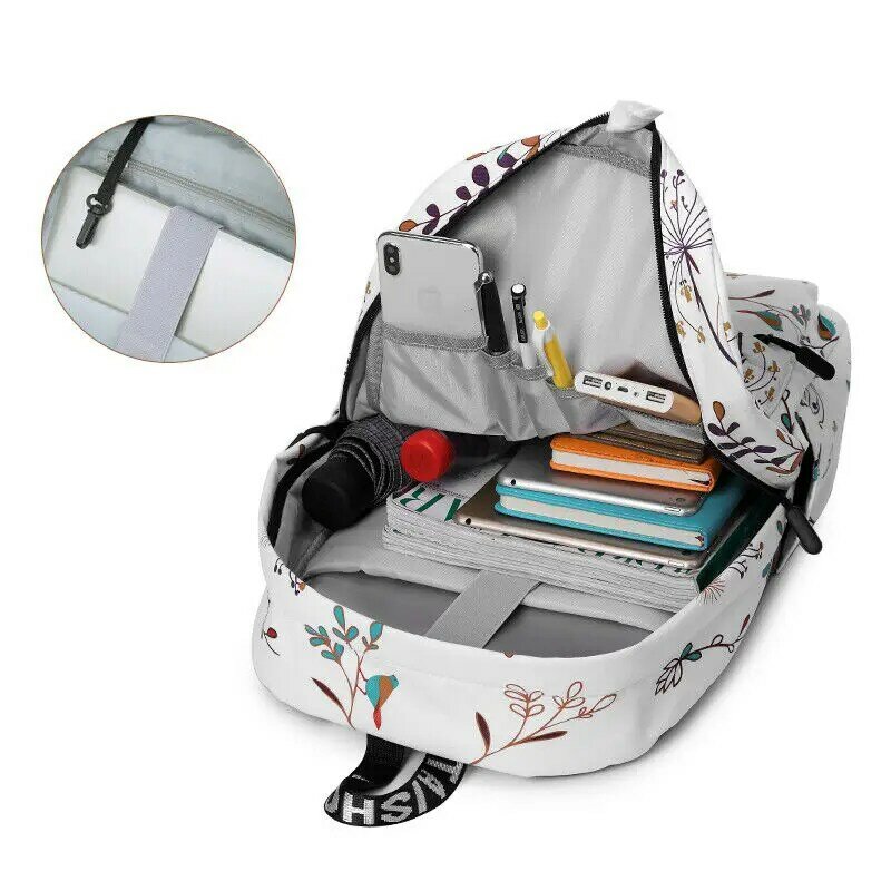 Tourya Fashion Tahan Air Wanita Bunga Ransel Sekolah Tas untuk Remaja Gadis Laptop Rucksack Bookbag Perjalanan Bagpack Mochilas