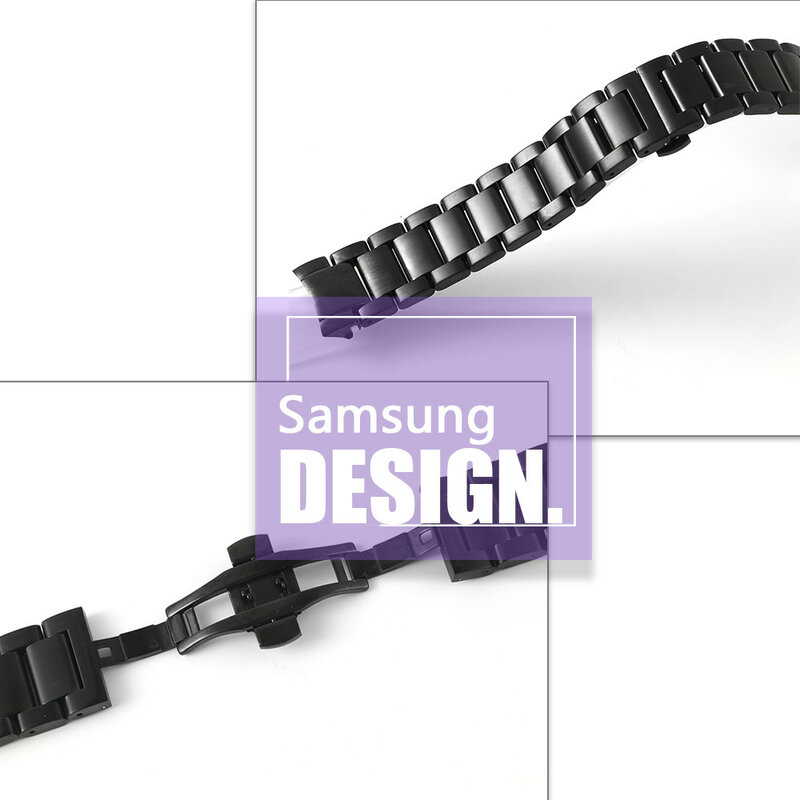 22 มม.สำหรับ Samsung Frontier เกียร์ S3 S4 สแตนเลสธุรกิจสายคล้องคอปลายโค้งเปลี่ยนสายนาฬิกานาฬิกา R810 /R800