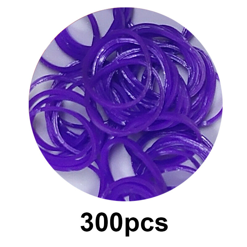 Bandas de goma para telar de piezas para niños, pulseras tejidas con cordones para el pelo, 300 unidades