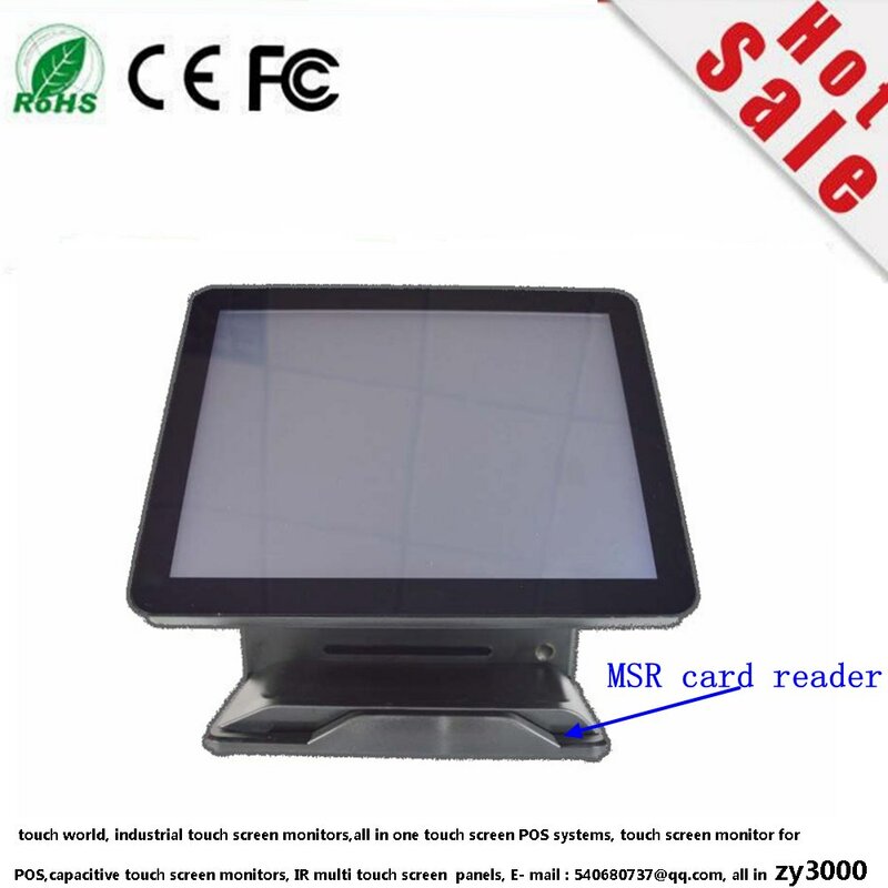 Black Q8 I5 3317U 8G Ram 128G SSD Capacitive Touch Screen System All In One  Touchscreen POS Terminal With MSR Card Reader
