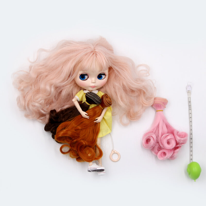 Msiredoll-Gradient Color Doll Wig, Acessórios para Cabelo Natural, DIY, 1/3, 1/4, 1/6, 1:12, 15x100cm, 25x100cm, Frete Grátis