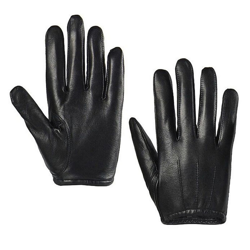 Перчатки мужские из натуральной кожи, модные тонкие зимние из овчины, с пятью пальцами, для вождения, м017pq2