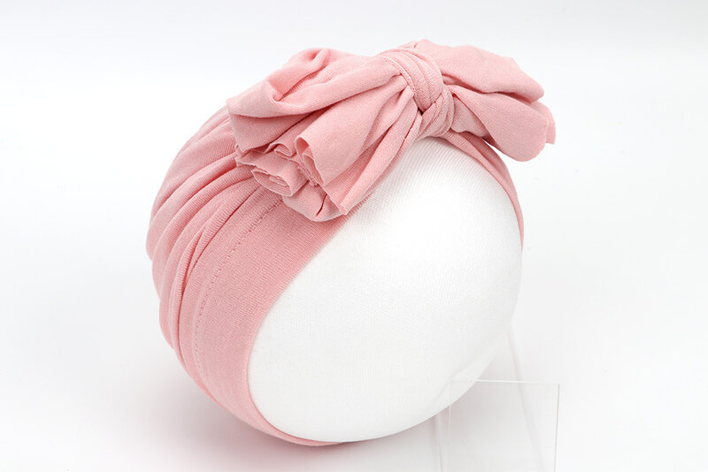 Chapéu do turbante com laço para o bebê, envoltório principal do algodão, presente do chuveiro do bebê