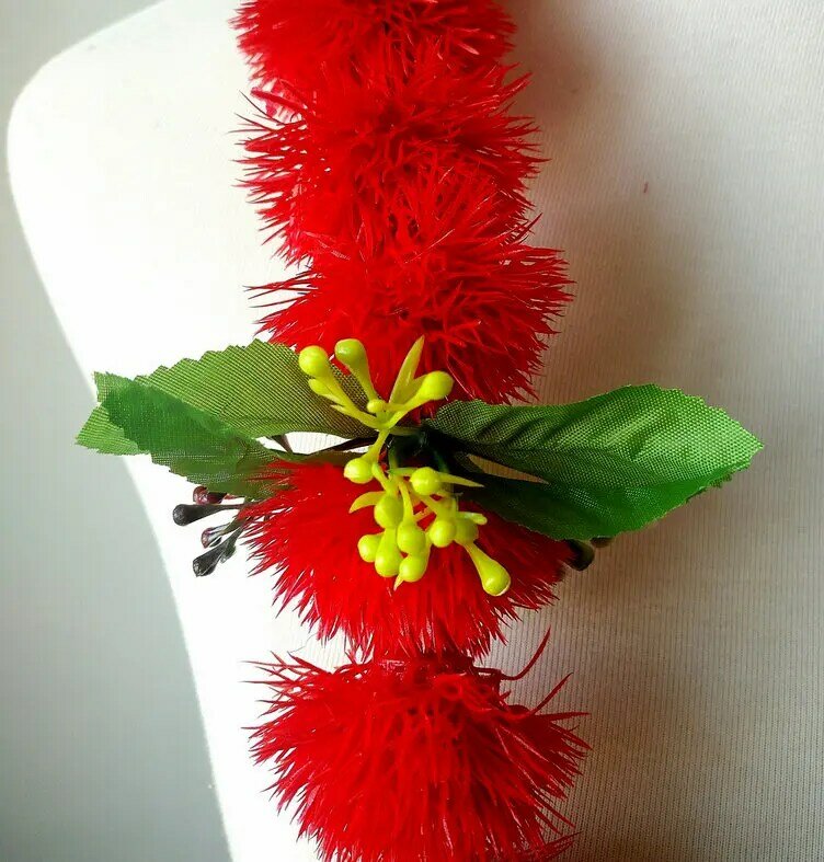 O envio gratuito de 50 pçs/lote ch0332a 100cm plástico lehua lei hawaii hula dançarino tropical flor mulher usar festa verão atacado