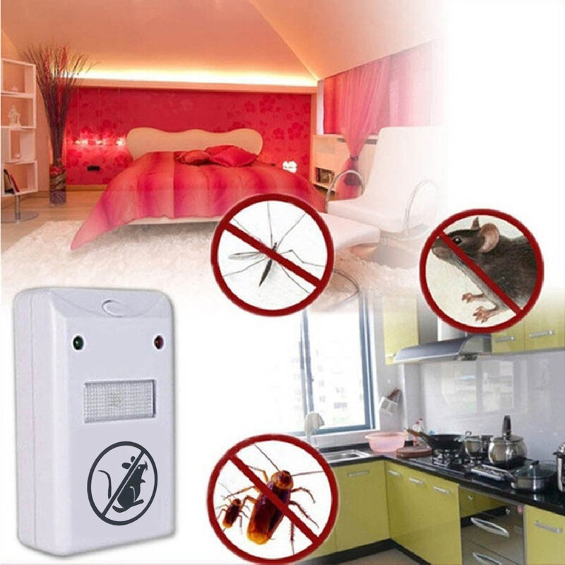 Útil 1pc ultrasónico electrónico Anti plagas de Mosquito del ratón asesino magnético repelente para las hormigas del Mosquito nos enchufe