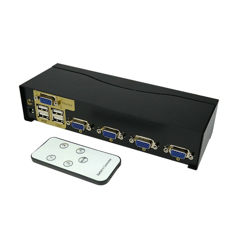 Interruptor Kvm de 4 puertos USB, divisor VGA, adaptador Schalter, Drucker, Verbinden, Tastatur, Maus, 1 Monitor con cable