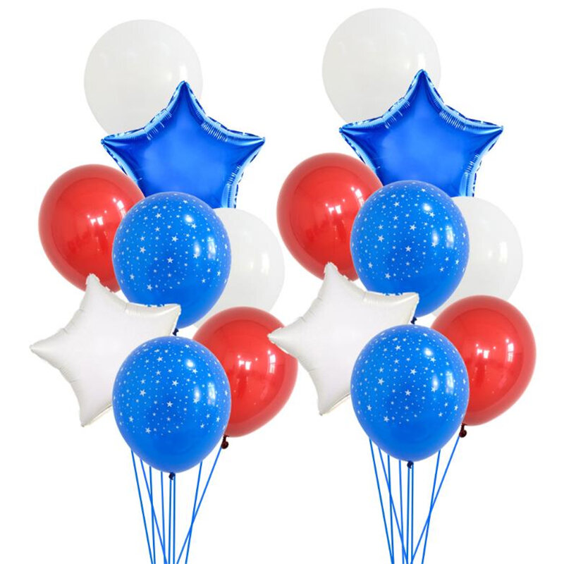 Globos de aluminio con estrellas y rayas para el día de la independencia de EE. UU., decoraciones para el día de la Independencia de EE. UU., suministros para fiestas, globos de cumpleaños
