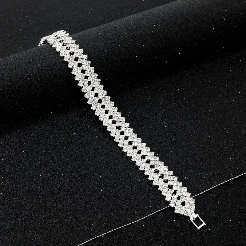 Женский винтажный браслет, Серебристый браслет с кристаллами, свадебная бижутерия, SBR150218, 2018