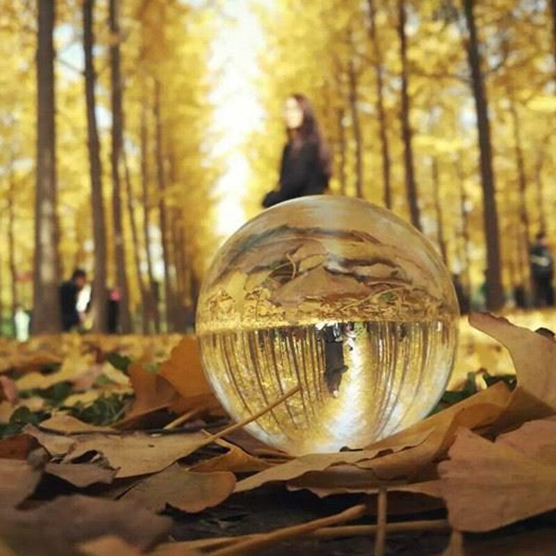 Venda quente magia bola de cristal natural quartzo feng shui fotografia cristais de vidro artesanato viagem tirar fotos bolas decorativas