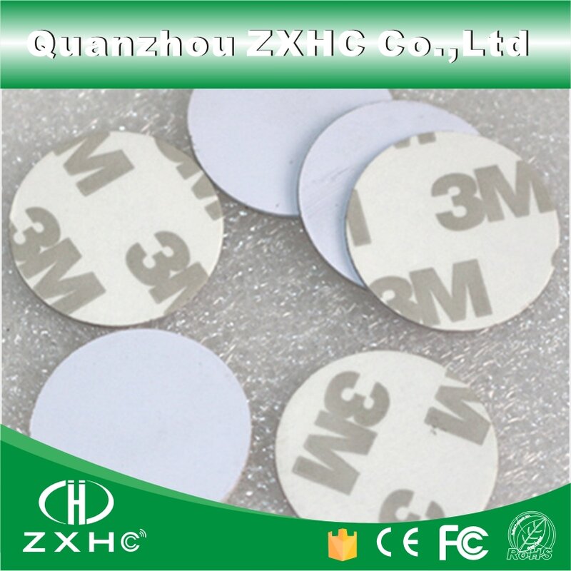 (10 stücke) RFID 125 KHz 25mm T5577 Aufkleber Wiederbeschreibbare Klebstoff Münze Karten Tag Für Kopie Runde Form PVC Material