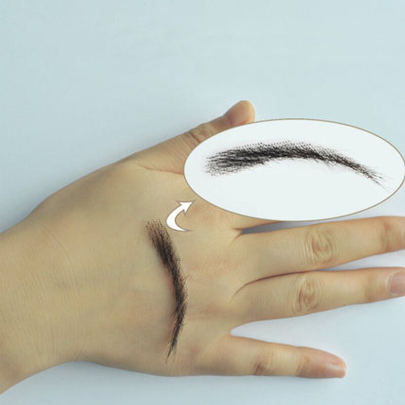 SalonChat-cejas de encaje falsas atadas a mano, cabello humano 100%, invisible, hecho a mano, para mujer/hombre