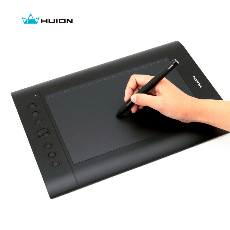 뜨거운 판매 huion h610 프로 디지털 펜 정제 10 "그래픽 태블릿 페인팅 태블릿 펜으로 그리기 블랙
