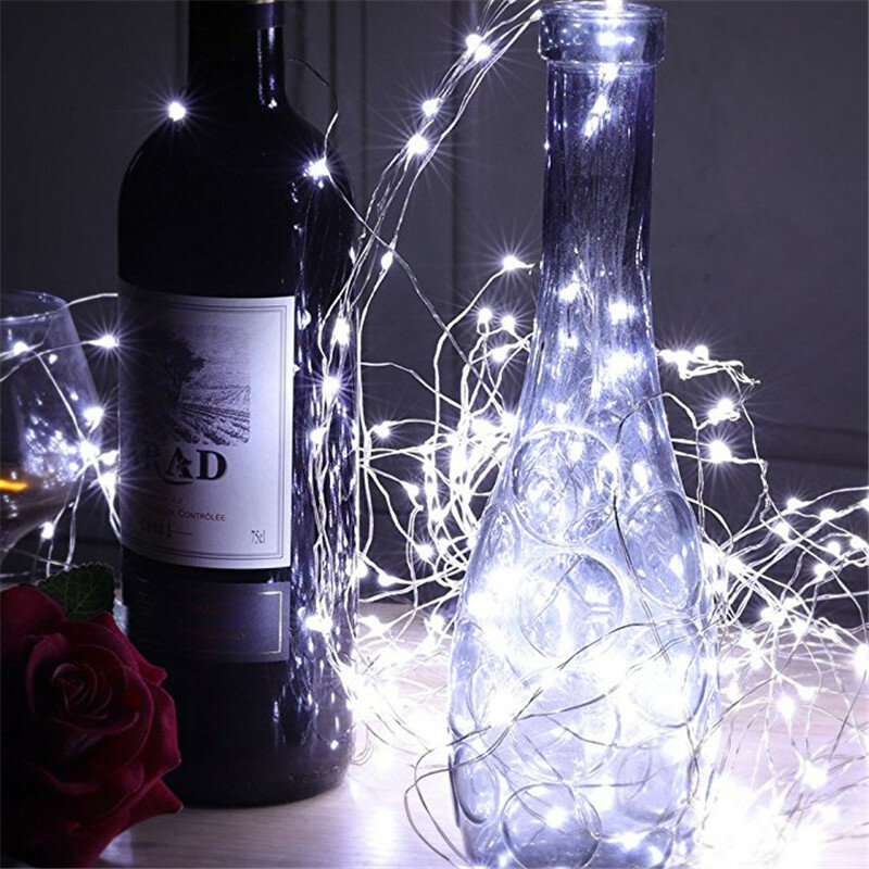 Guirnalda de luces LED CR2032 con batería, 5M, 50 LED, para Navidad, fiesta, boda, decoración, luces de hadas