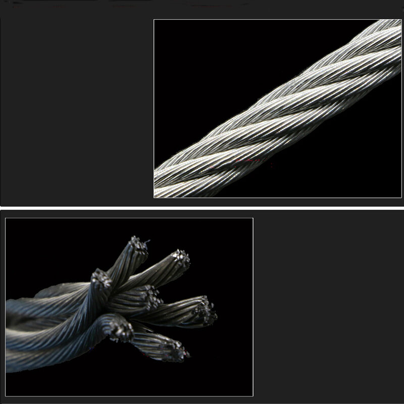 304 Aço Inoxidável Bare Wire Rope, Levantamento Cabo, Varal, 2mm, 3mm, 4mm, 5mm, 6mm, 8mm de Diâmetro, 5 m