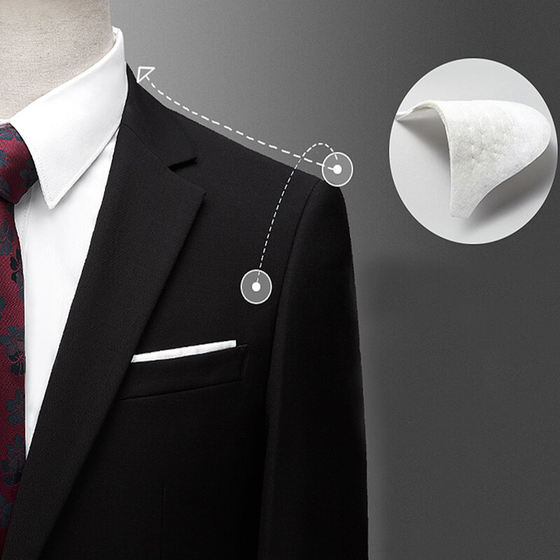 Männer Formale Anzug 2 Stück Slim Fit Kerbe Revers Smoking Groomsmen Zwei Taste 2020 Neue (Blazer + hosen)