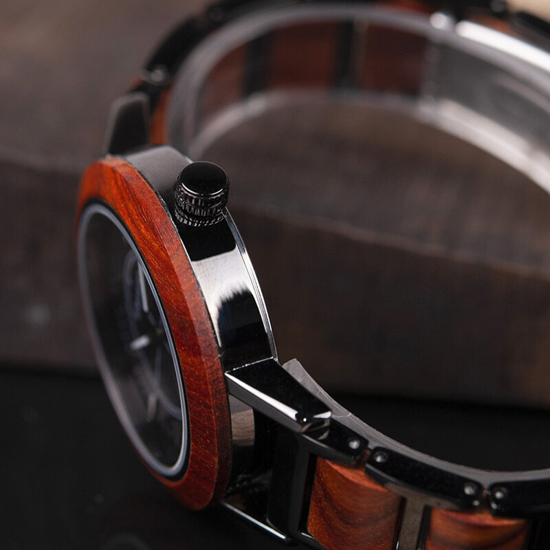 BOBO BIRD-reloj analógico de madera para hombre y mujer, accesorio de pulsera de cuarzo, complemento masculino de marca de lujo con logotipo, envío directo