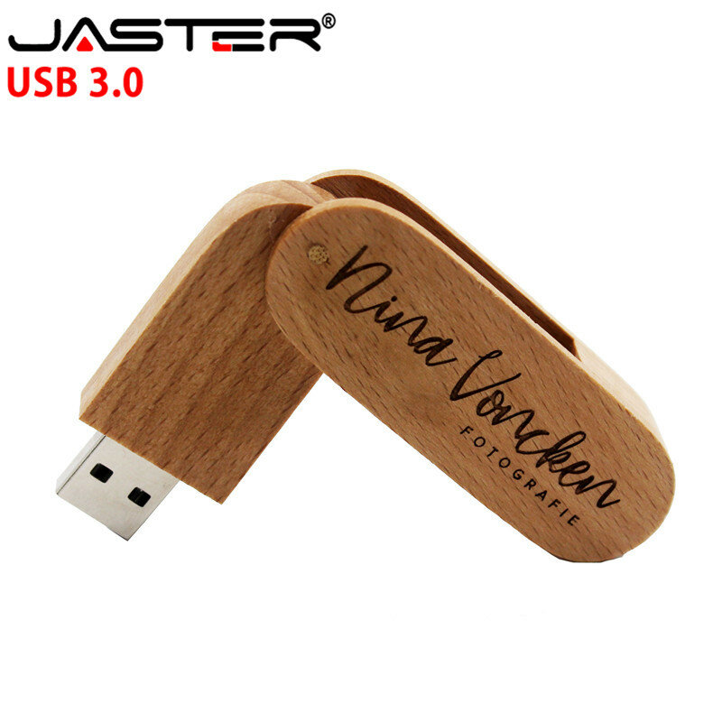 JASTER – clé USB 3.0 en bois, support à mémoire de 4GB 8GB 16 GB 32GB 64GB, support à mémoire de forme, personnalisable avec LOGO, cadeau de mariage