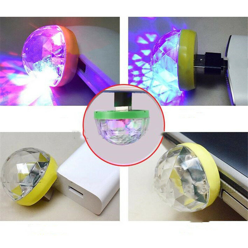 Mini USB Luz de Discoteca Luzes Do Partido LEVOU Bola De Cristal Mágica Colorida Portátil Efeito Stage Lâmpada Para O Partido Home Decoração Karaoke