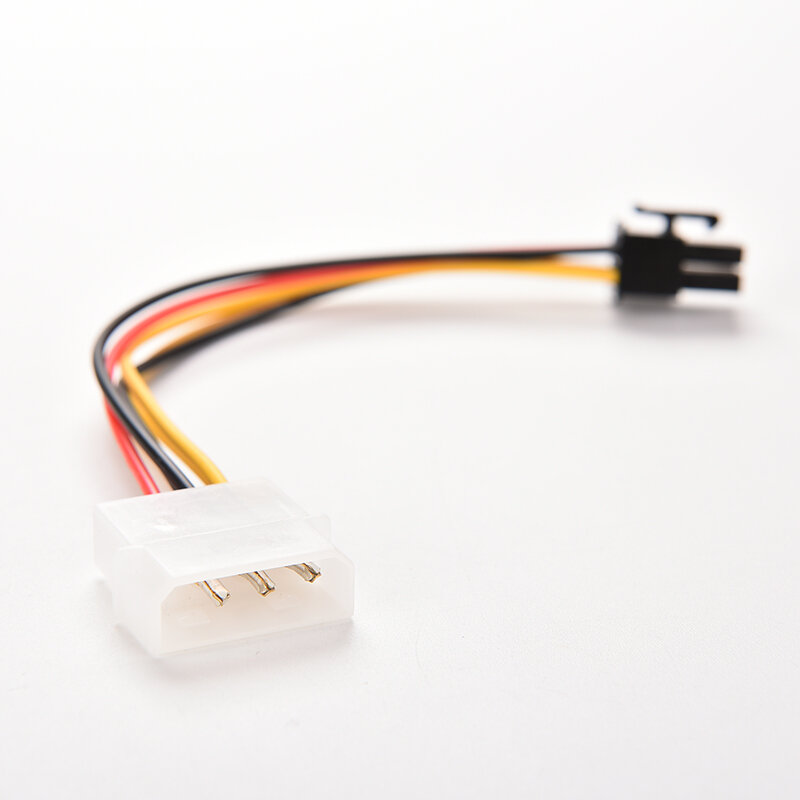 Adaptateur de câble d'alimentation pour carte graphique Molex IDE à 6 broches PCI-E, connecteur de carte vidéo PC, convertisseur de câble, 17cm, 4 broches