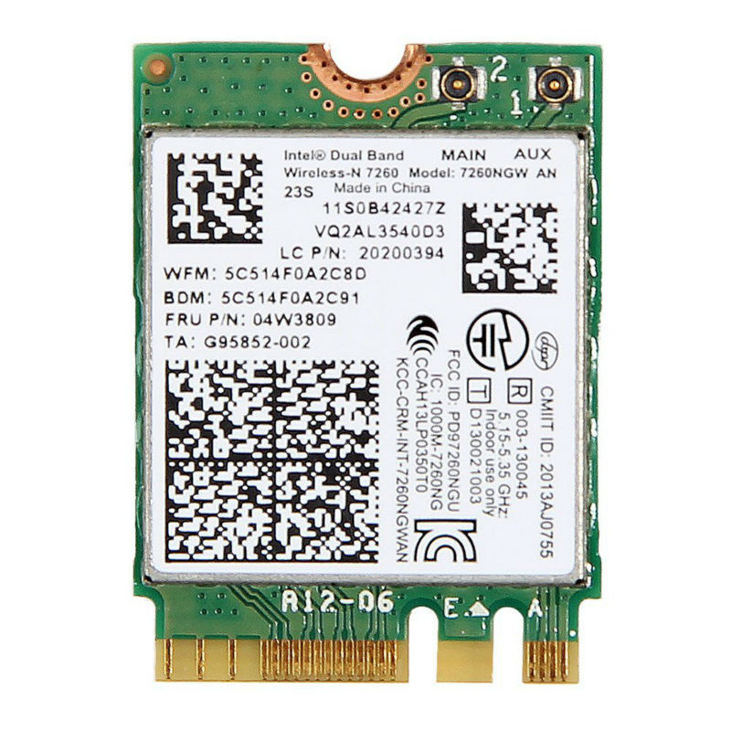 Intel Không Dây-N 7260 7260NGW MỘT 802.11agn 2x2 Dual Band NGFF WiFi + Bluetooth 4.0 300 Mbps x240 T440 T540 W540 L440 L540