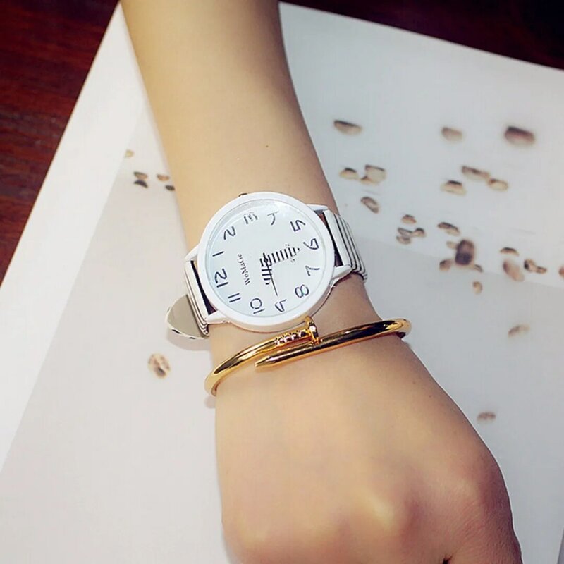 ファッションレディースゼブラストライプストーンフェイクレザークォーツドレス腕時計ギフト
