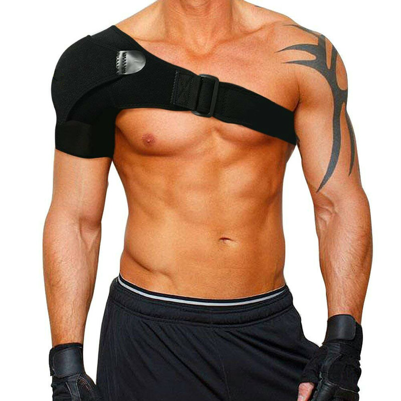 Orteza na ramię z podkładką dociskową neoprenowe wsparcie na ramię ból na ramię torebka chłodząca na ramię opaska kompresyjna