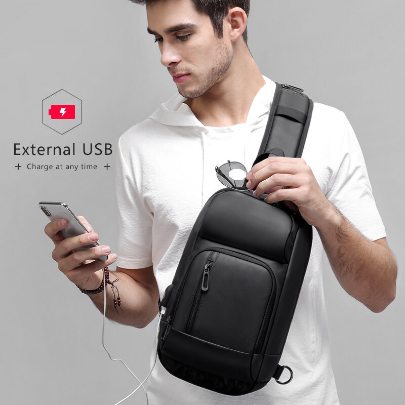EURCOOL pierś pakuje mężczyzn USB do ładowania na co dzień wodoodporny podróży torby na ramię Crossbody Messenger мужская сумка на плечё mężczyzna