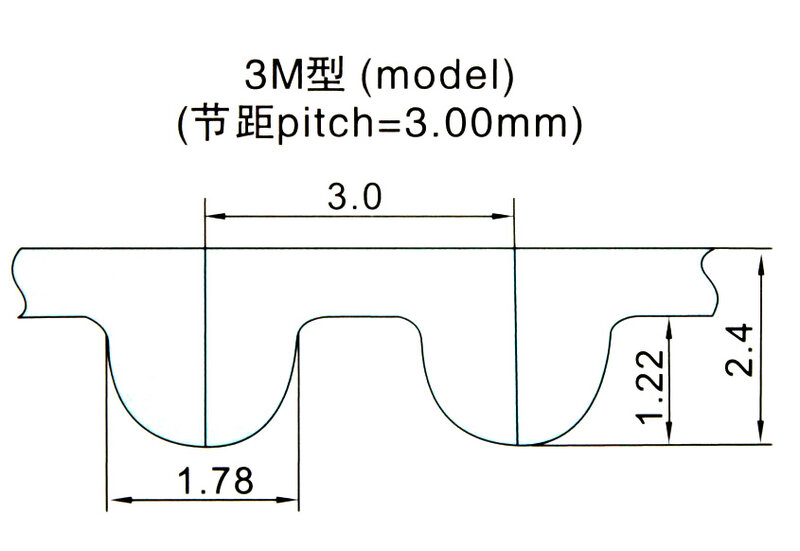 HTD 3M Timing belt length 258/261/264/267/270mm Width 6 10 15mm 258-3M/261-3M/264-3M/267-3M/270-3M Rubber