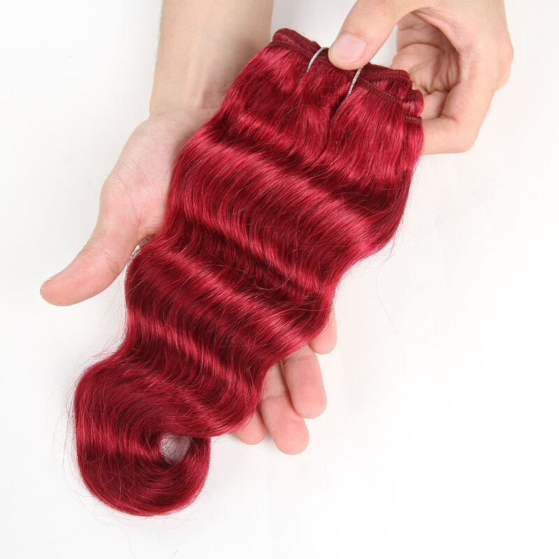 Elegante natural onda do corpo cabelo vermelho burg 99j 6 # p1b/30 cor natural 1 peça apenas pacotes de cabelo onda do corpo brasileiro lidar remy cabelo