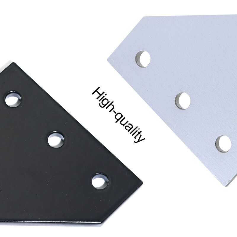 Placa de unión de 5 agujeros, 12 piezas, 90 grados, soporte de ángulo de esquina, tira de unión de conexión para marco de impresora 3D de perfil de aluminio 2020