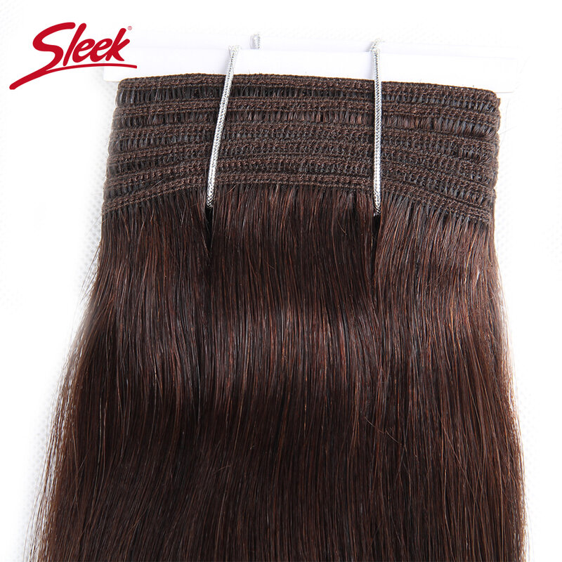 Sleek Gerade Doppel Gezogen Brasilianische Braun Farbe 4 Gerade Haar Bundles Farbige 2 #6 #8 # 33# Natürliche remy Menschliches Haar Bundles
