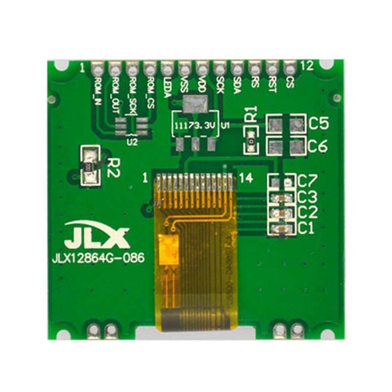 Dot Matrix LCD Display Module, COG com luz de fundo, 4 Interface Serial, 5V, L21, 12864G-086-P, 12864