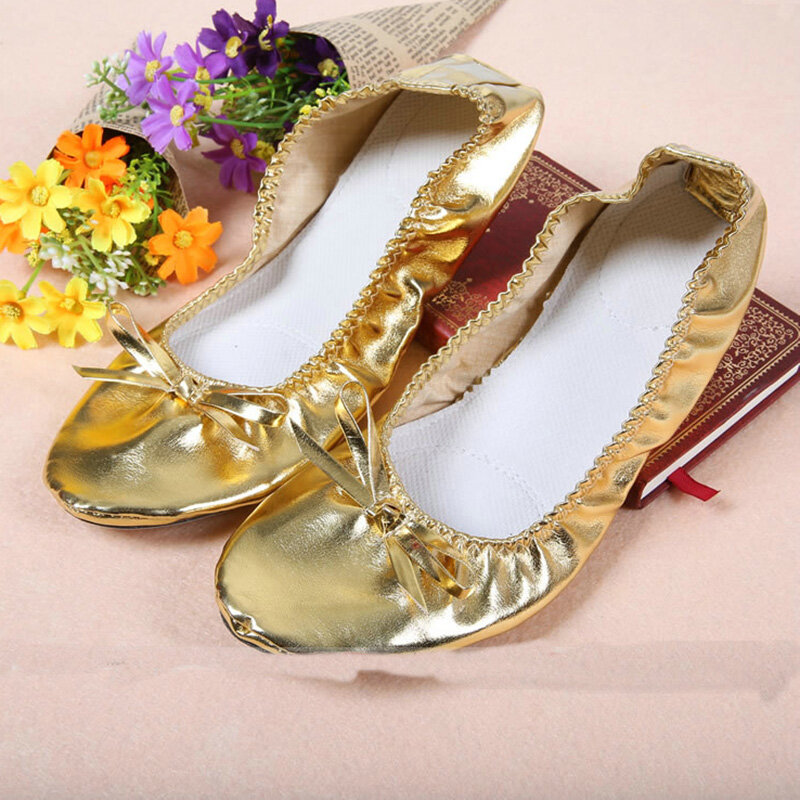 Sapatos indianos de dança do ventre para mulheres, sapatilhas de couro macio, dourado, para crianças e meninas, MMX10 PU, parte superior