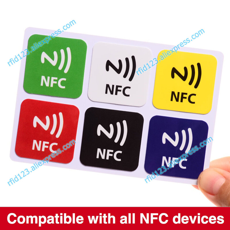 Nfc adesivos universal lable ntag213 para todos os nfc habilitado phones-6pcs/lote