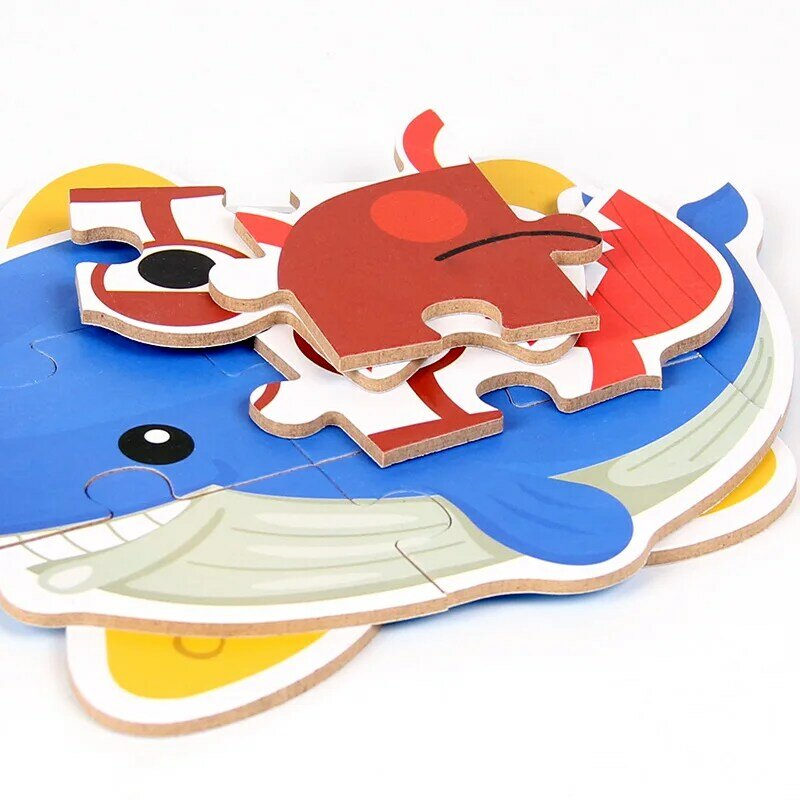 36 pçs do bebê dos desenhos animados criativos da criança puzzle jogo de correspondência cartão cognitivo conjunto animal par puzzle educação brinquedos para crianças