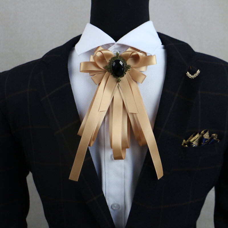 Modo Libero di trasporto nuovo maschio degli uomini Handmade Vintage British school Unisex Spilla colletto della camicia cravatta accessori Copricapo