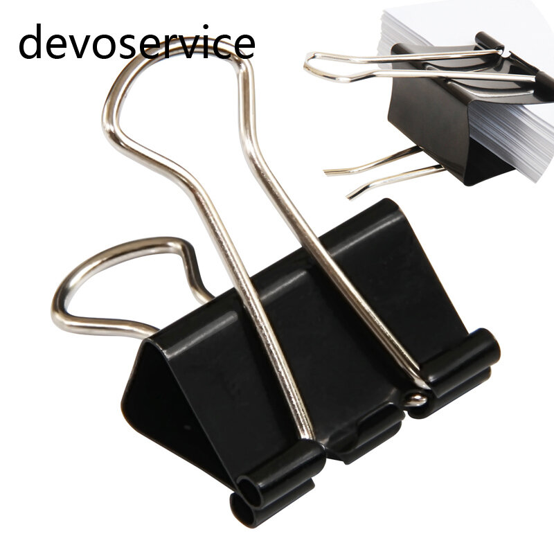 6PCS Metal Clips Paper Clip 41MM Office Learning School Supplies Stationery Binding Supplies Files Documents Black Binder Clips