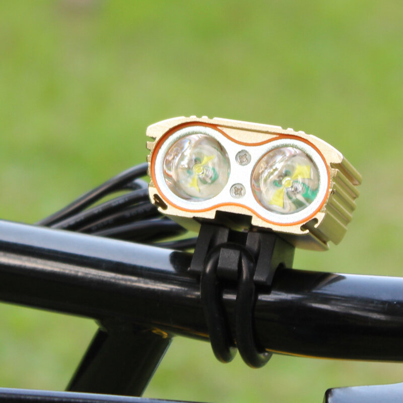 Lampu Sepeda LED 2400LM 2x XML T6 Lampu Senter Sepeda Lampu Depan USB Isi Ulang Lampu Sepeda Tahan Air