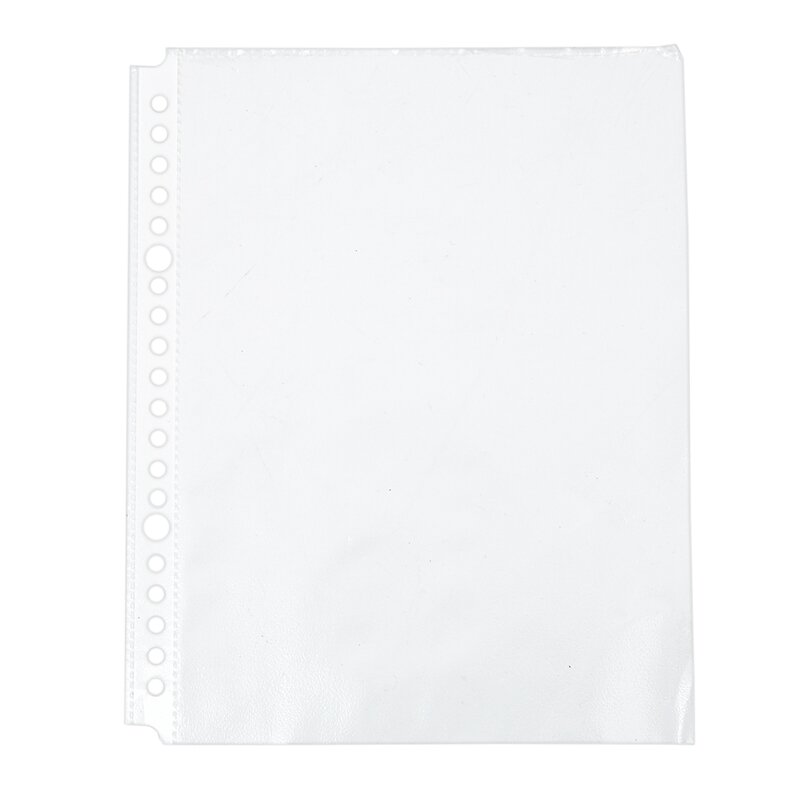 Paquete de 200 bolsillos perforados transparentes A5, carpetas de polietileno de plástico