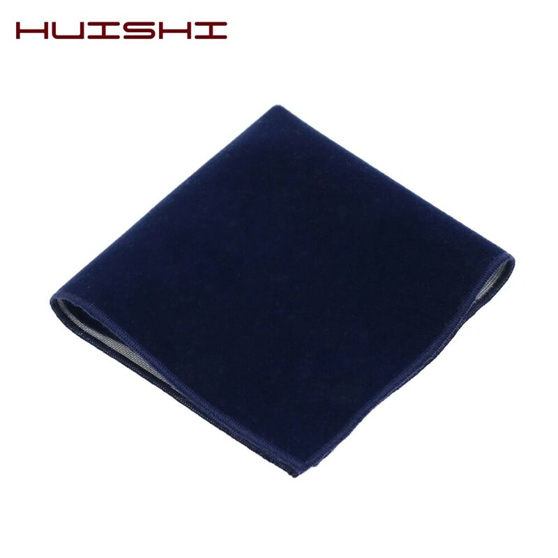 HUISHI-وشاح الجيب المخملي للرجال ، جيب مربع ، كبير الحجم ، أسود ، أبيض ، أحمر ، أزرق ، تصميم مختلف ، هدية