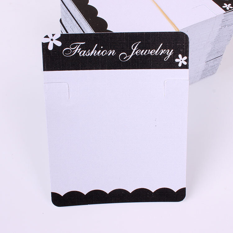 Piezas de tarjetas de joyería de moda Kraft, collar y colgante de 100x8,5 cm, cubierta de papel de PVC, etiqueta colgante, bonito diseño, expositores de joyería, 6,8