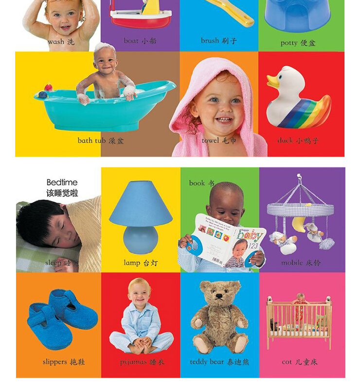 Cahier d'apprentissage pour bébé et enfant, premier bilingue 100 GROM, chinois et anglais