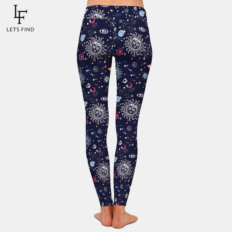 LETSFIND – legging élastique taille haute pour femmes, nouveau Design, beau imprimé galaxie, mode, confortable, soie de lait