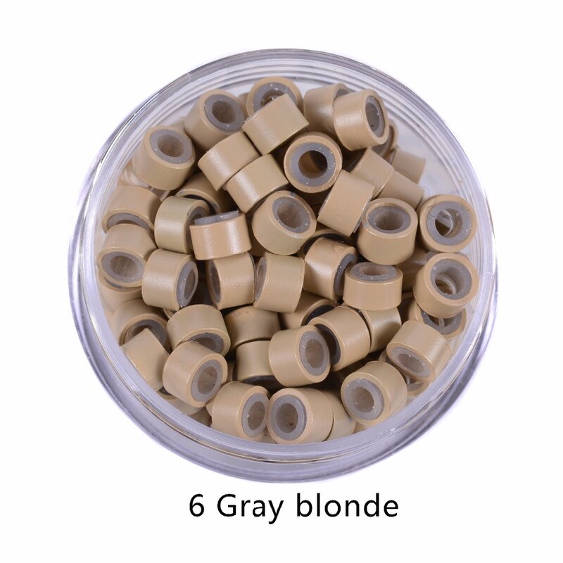 100Pcs 5mm Micro Ring Beads Silicone Bead Link Microring for Feather Hair Extension Tools  9 Colors Optional