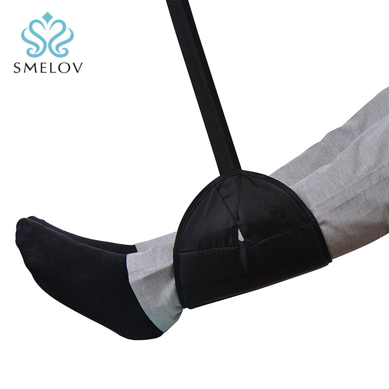 Smelov-silla portátil de viaje para interiores y exteriores, hamaca para pies de color negro, para oficina y hogar, venta al por mayor