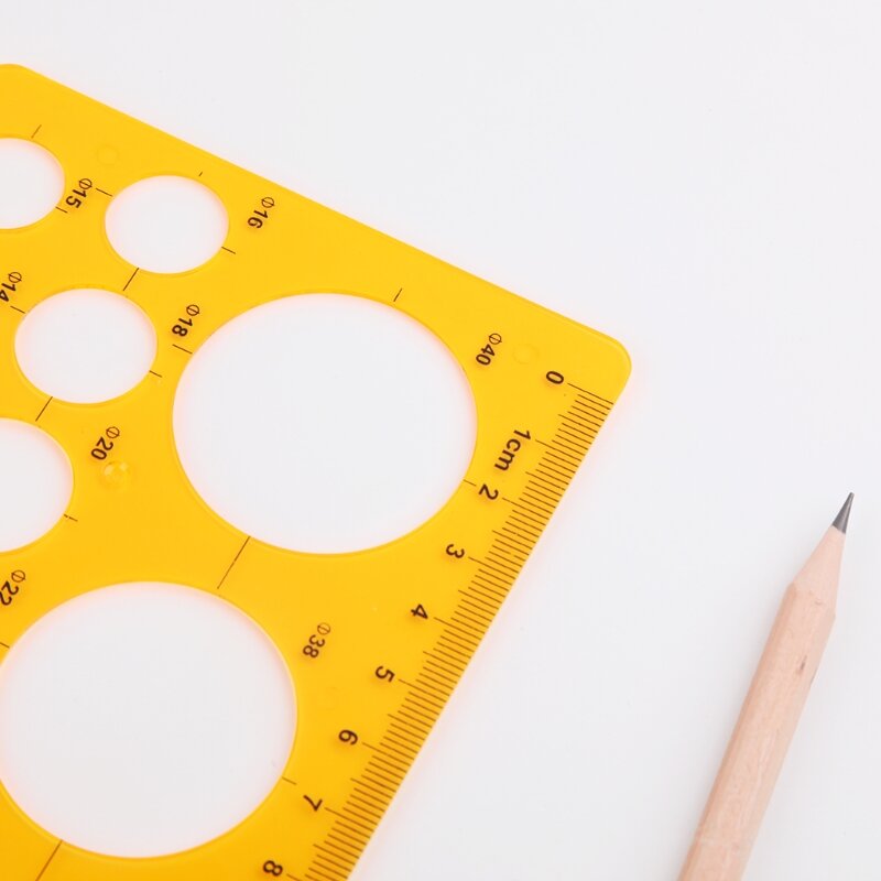 Plantilla geométrica de círculos de resina para estudiantes, herramienta de medición de dibujo, nuevo diseño, 1 ud.