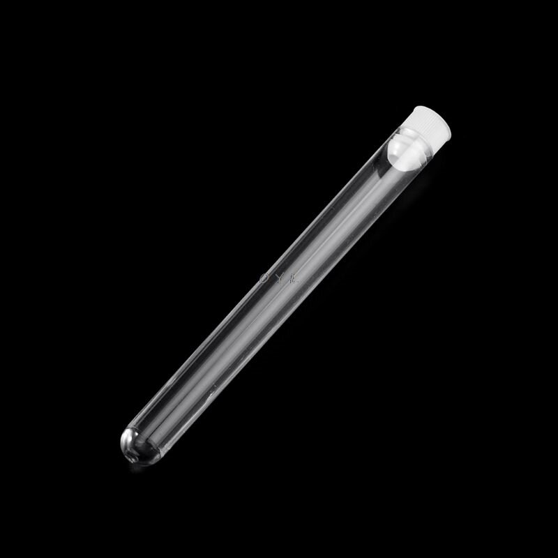 10Pcs Kunststoff Test Rohre Labor Test Werkzeug Mit Schraube Kappe Transparent 15*150mm