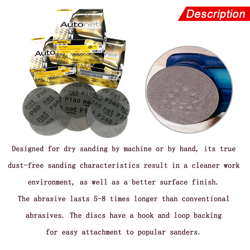 15Pcs Mesh Abrasive Dust Free Sanding Discs 5 Inch 125mm Anti-blocking Dry Grinding Sandpaper 80 to 240 Grit Sanding Sheets